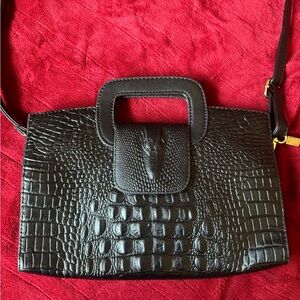 Black croc embossed bag
